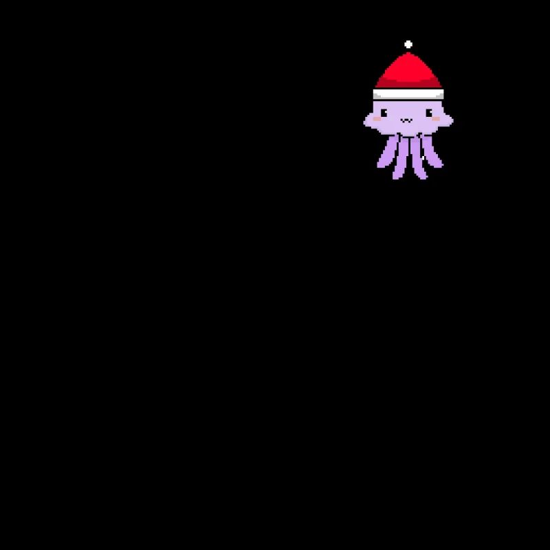 Méduses pixélisées de Noël - Drôle de méduse
