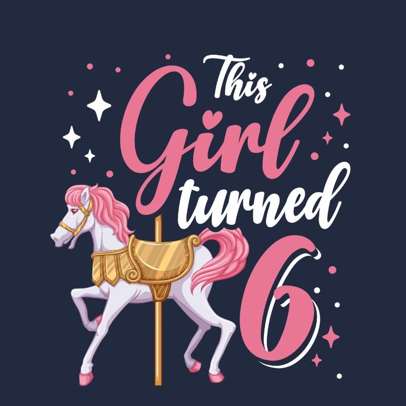 Karussell-geburtstagsfeier Dieses Mädchen Wurde 6