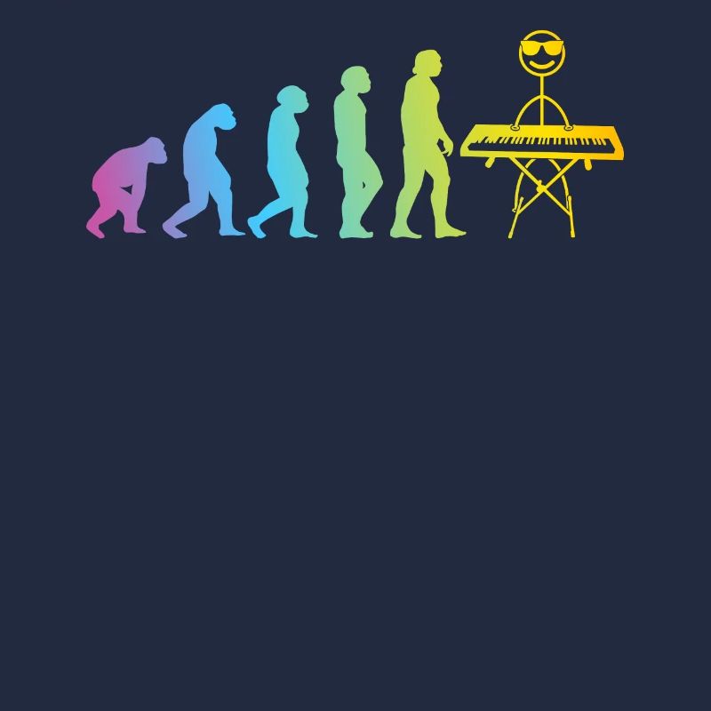 Pianiste Evolution Stick Figure Clavier Piano Funn