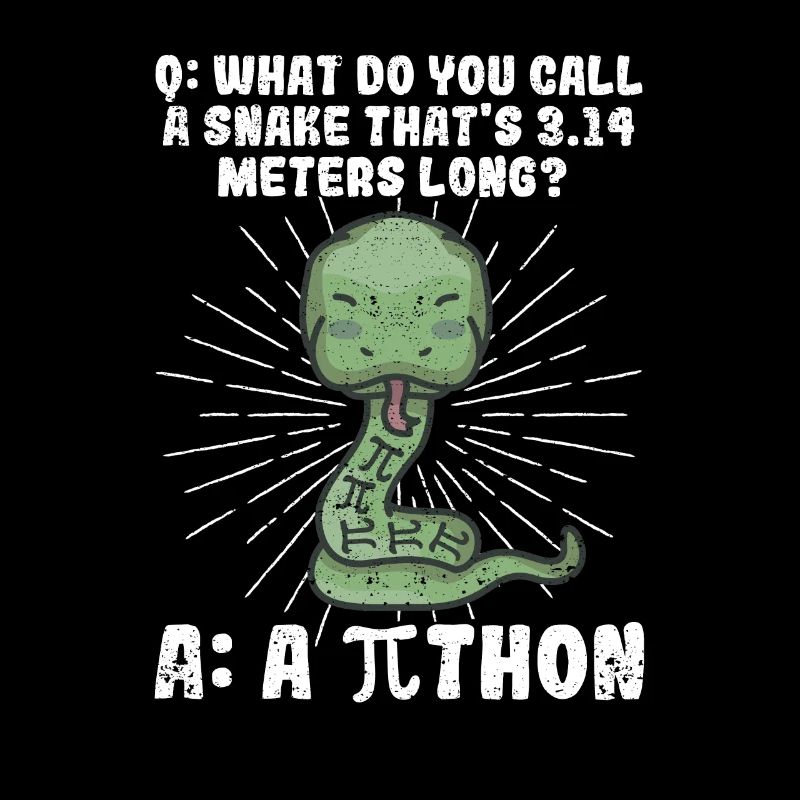 Python Snake Pithon Pi Tag Symbol Drôle de math