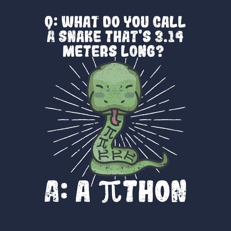 Python Snake Pithon Pi Tag Symbol Drôle de math