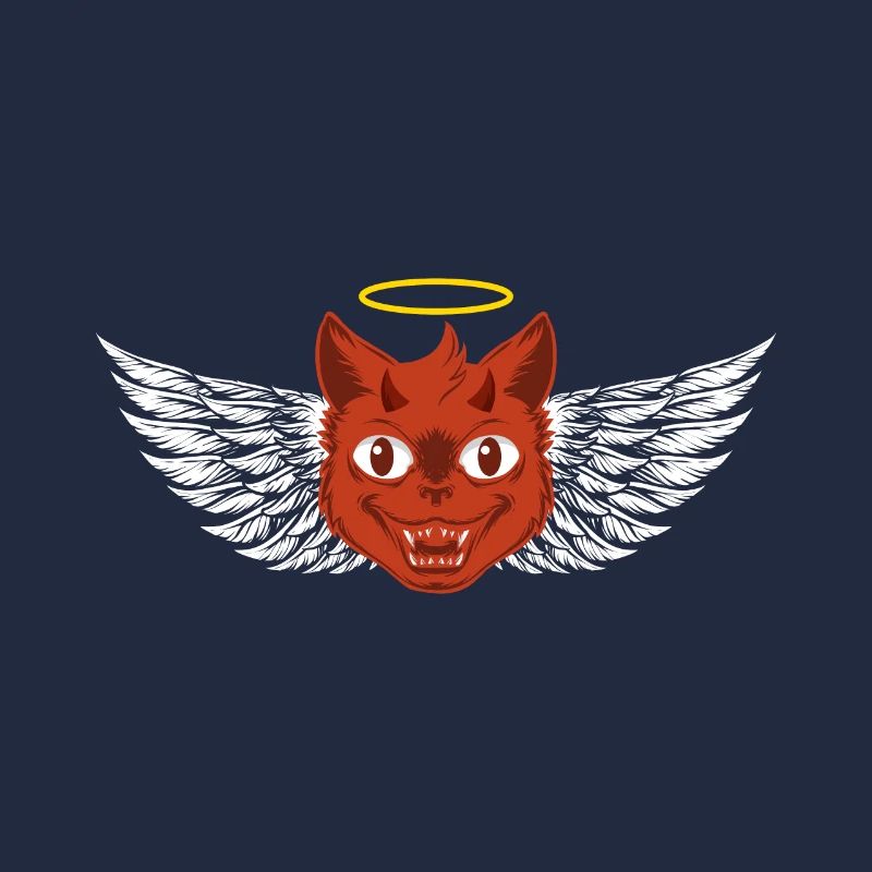 Angel and devil cat