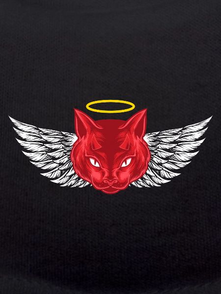 Angel and devil cat