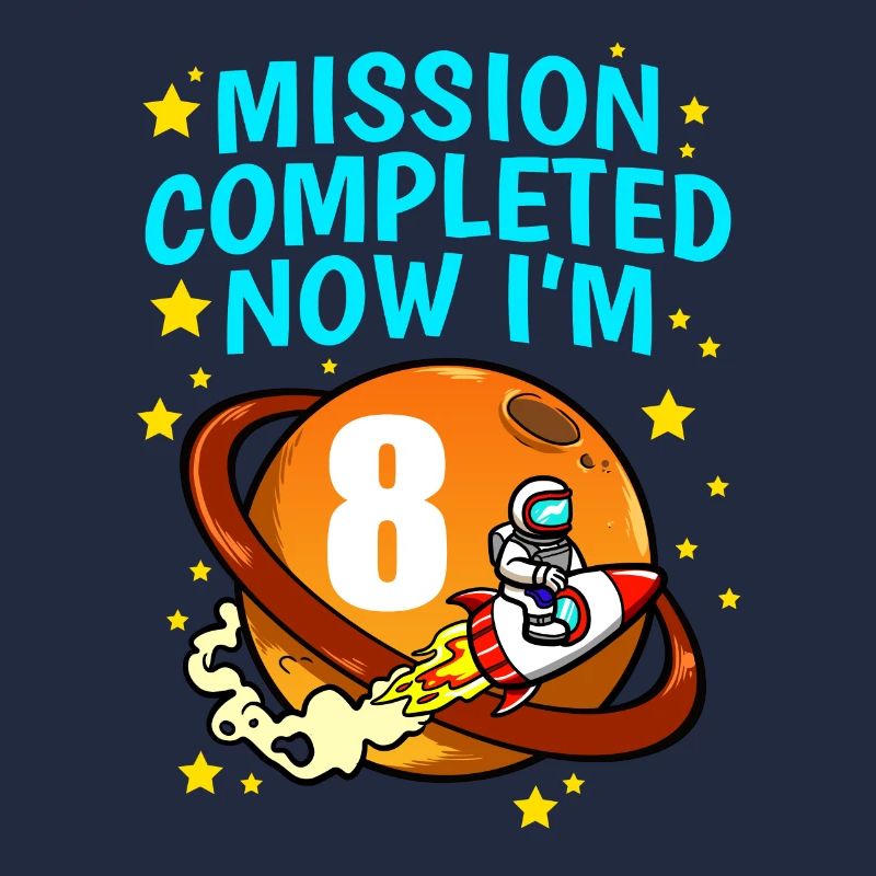 Space 8th Birthday Astronaut Planets Rocket Ship