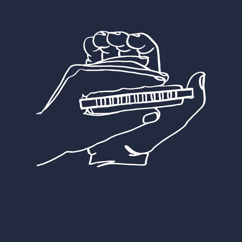 Harmonica Oneline Art - Harmonica Player