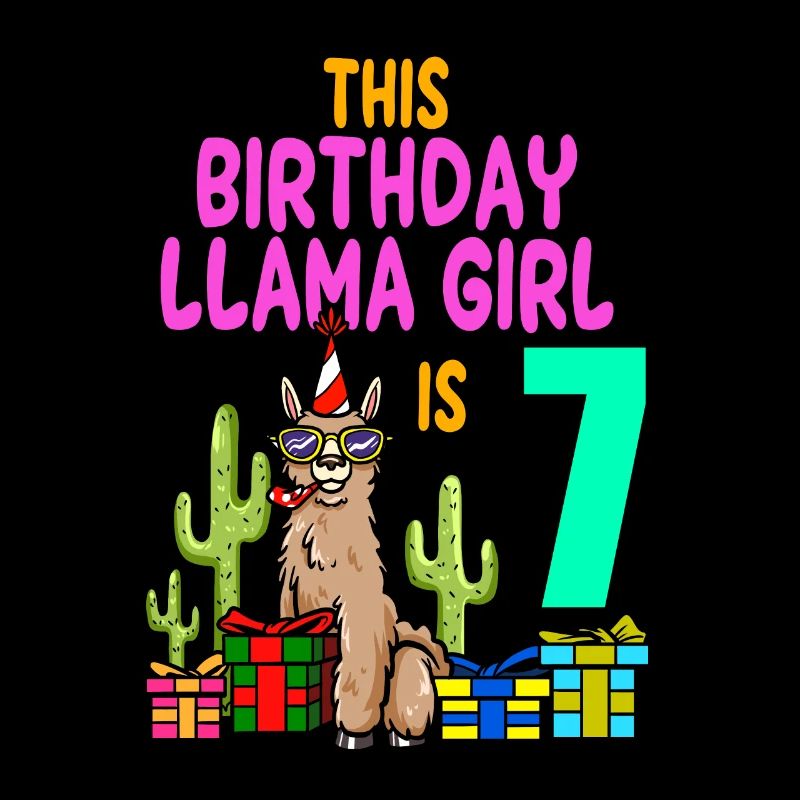 Lama Mädchen 7. Geburtstag Party Alpaka