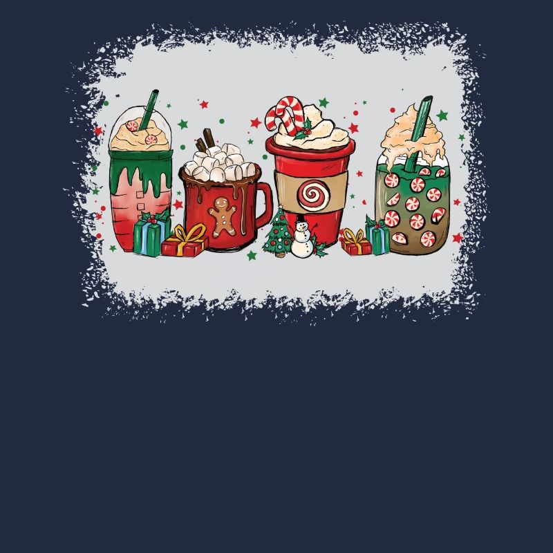 Christmas coffee cup bleached