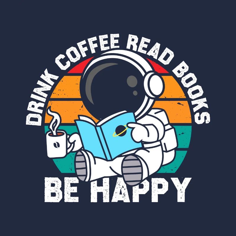Drinks Coffee -Reading Books Be Happy