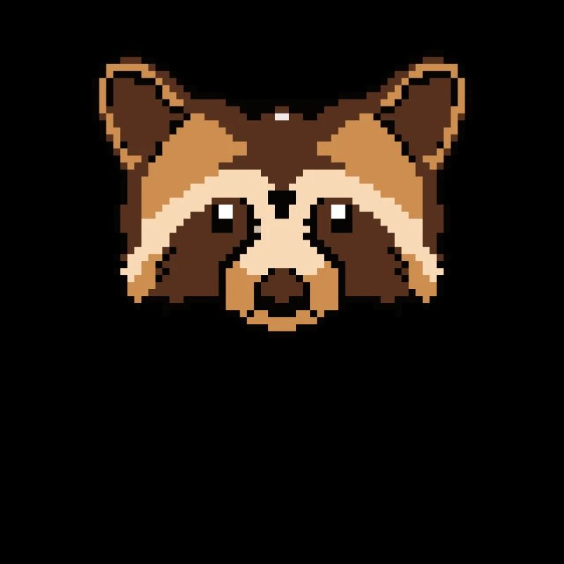 Visage de raton laveur pixélisé - Drôle de raton laveur