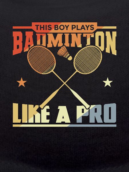 Boy playing badminton