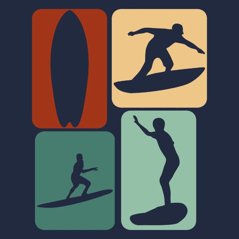 Surfer Retro Surfing Surfboard