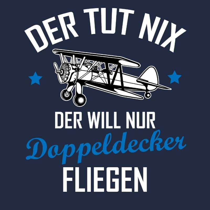 Doppeldecker Flugzeug Pilot Cooler Spruch Geschenk