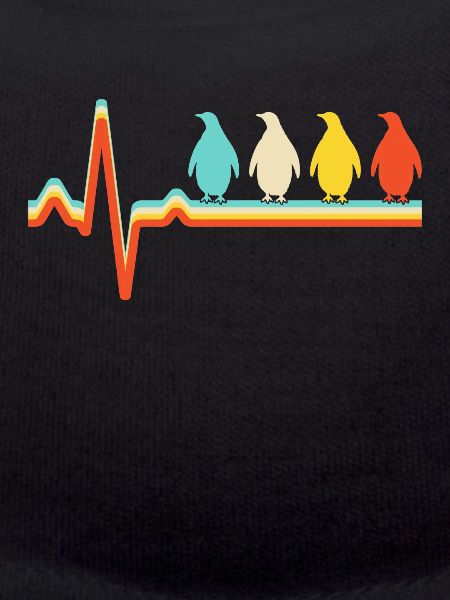 Pinguin Retro Herzschlag