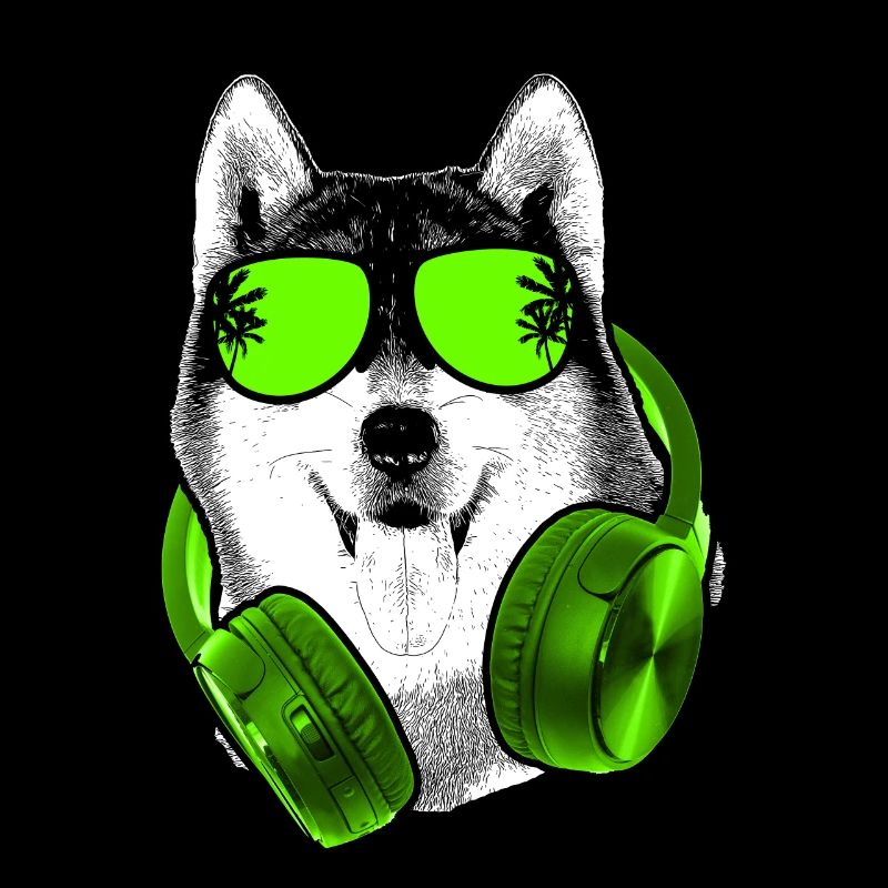 Husky Hundefans Sonnenbrille Hund Kopfhörer Huskyl