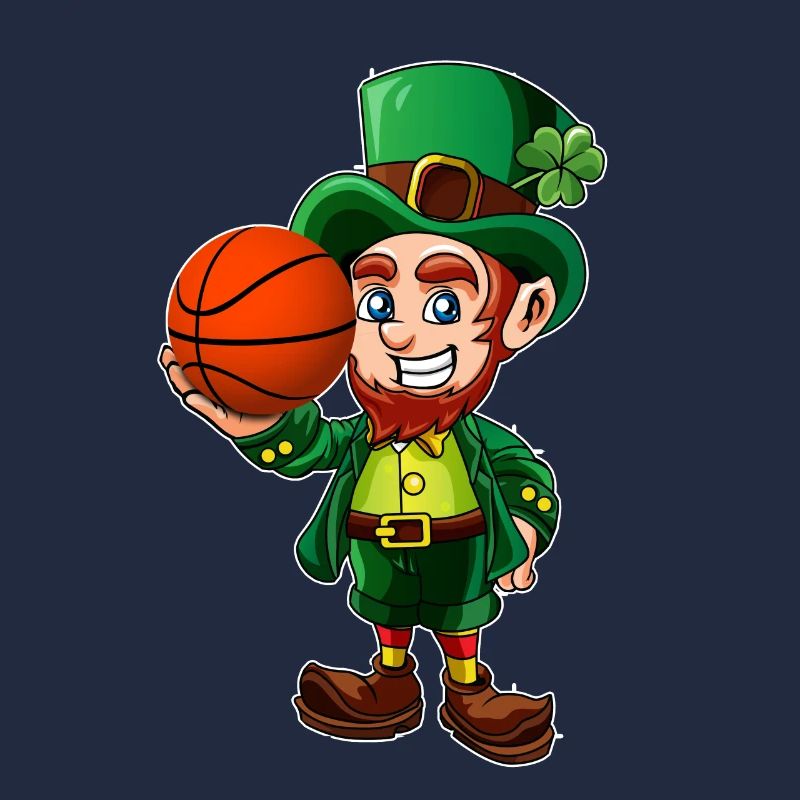 Mignon Leprechaun avec Basketball Funny St Patrick