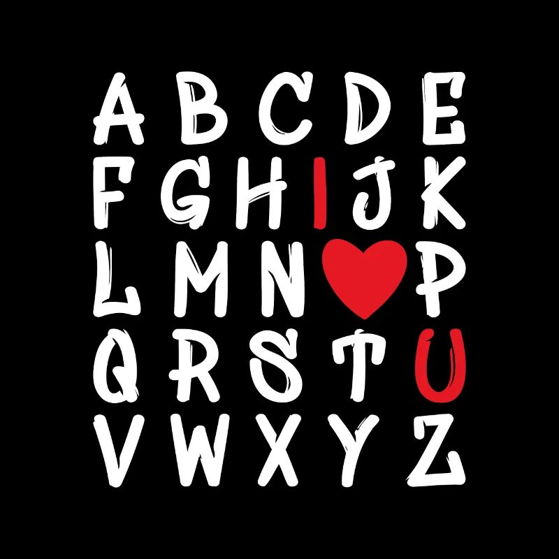 Buchstaben des Alphabets Ich liebe dich