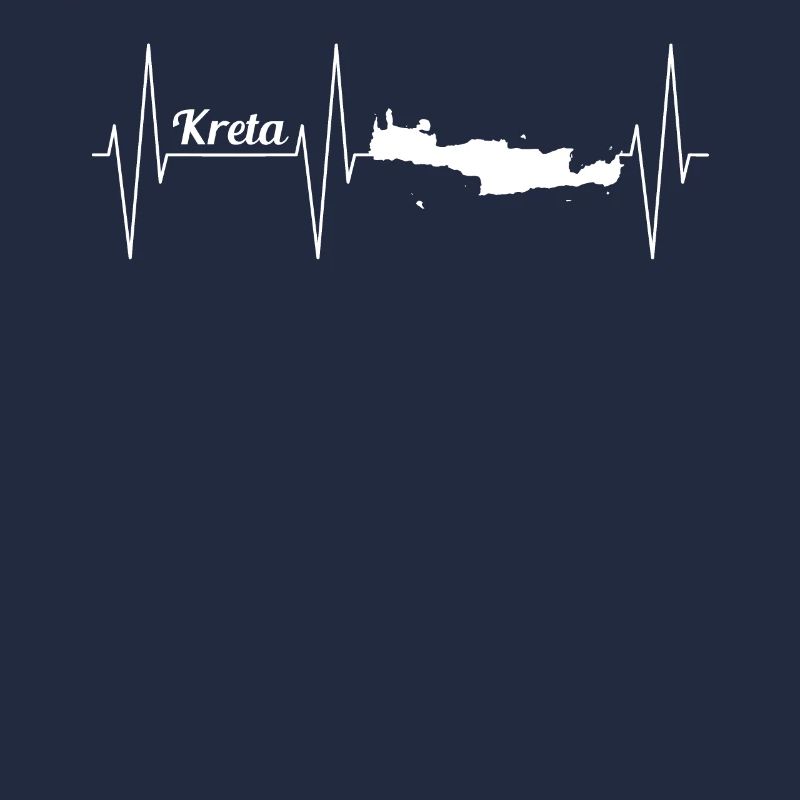 Crete Island Map Heartbeat Line Gift