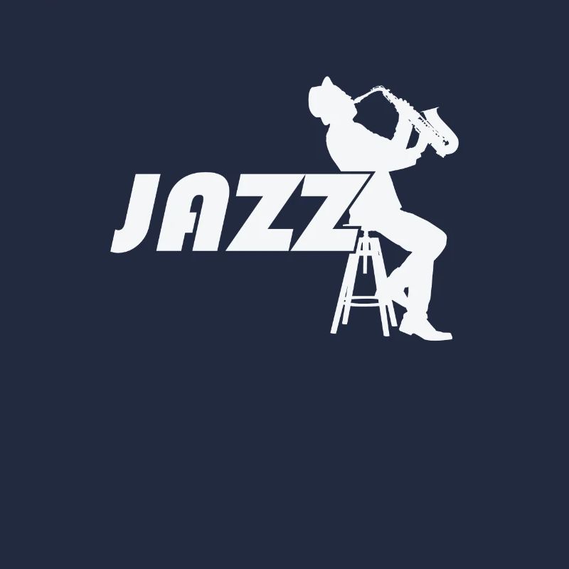 Jazz mit Saxophone auf einem Barhocker