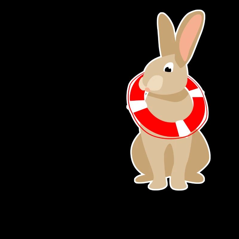 Lapin avec bouée de sauvetage
