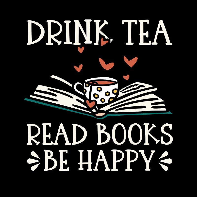 Tee Trinken Bücher Lesen Glücklich Sein