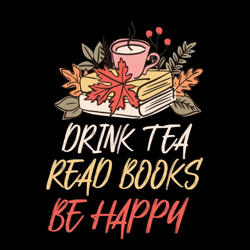 Tee Trinken Bücher Lesen Glücklich Sein