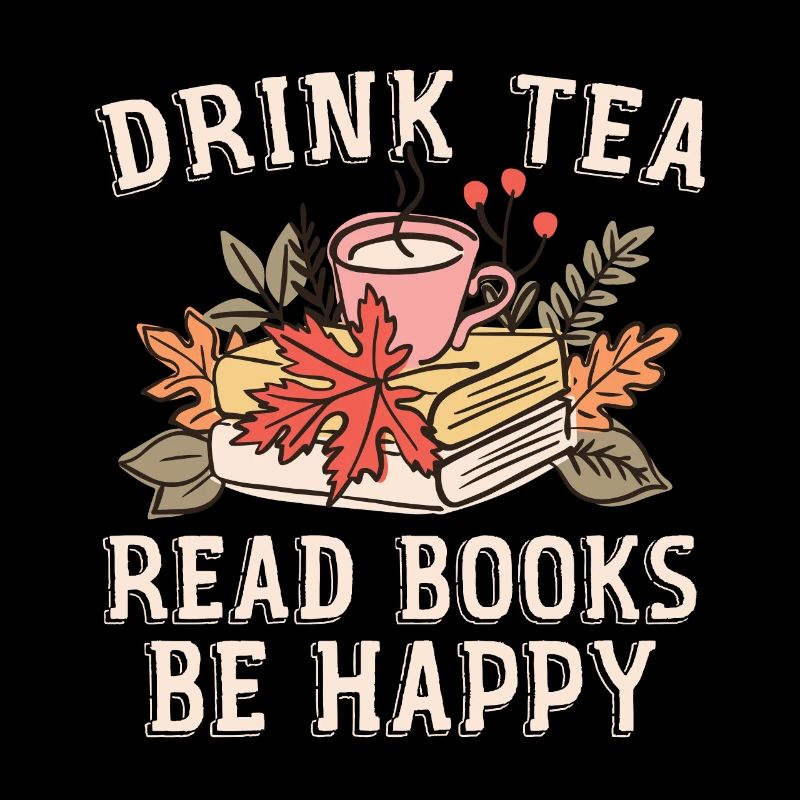 Tee Trinken Bücher Lesen Glücklich Sein