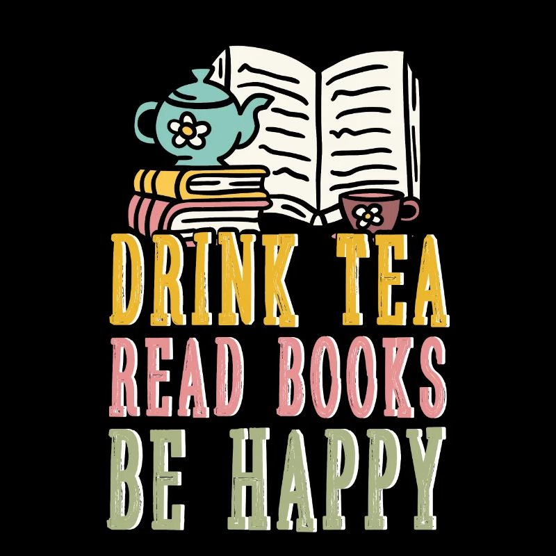 Tee Trinken Bücher Lesen Glücklich Sein