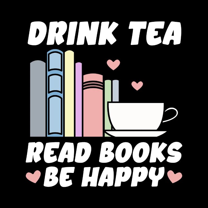 Tee Trinken Bücher Lesen Glücklich Sein