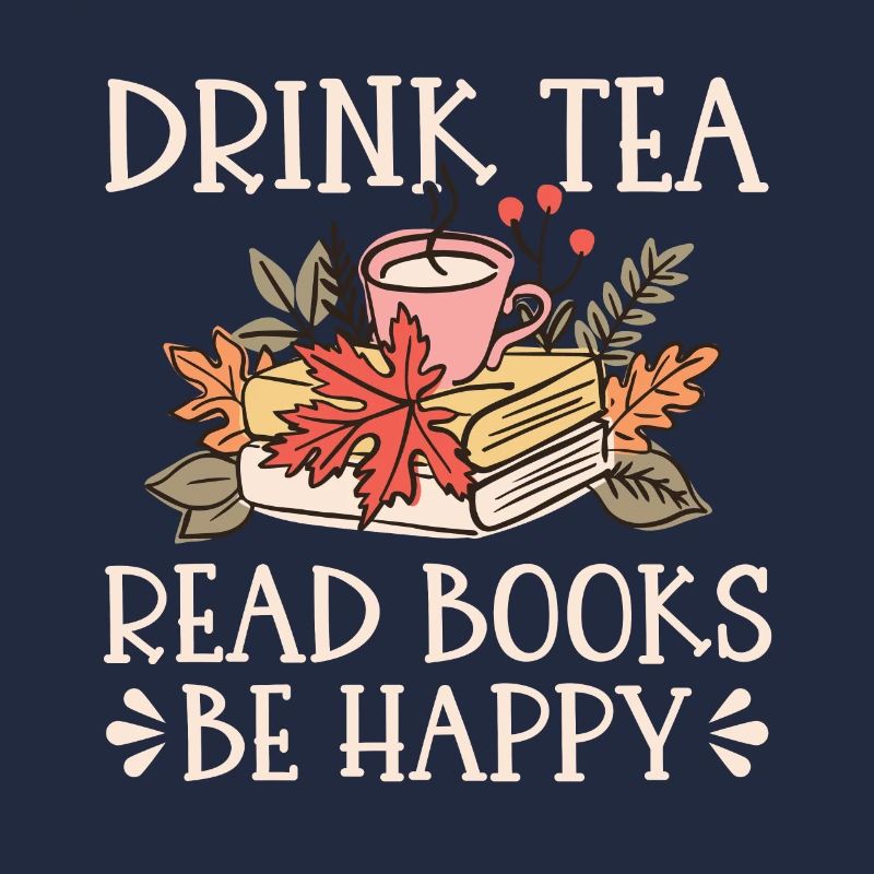 Tee Trinken Bücher Lesen Glücklich Sein