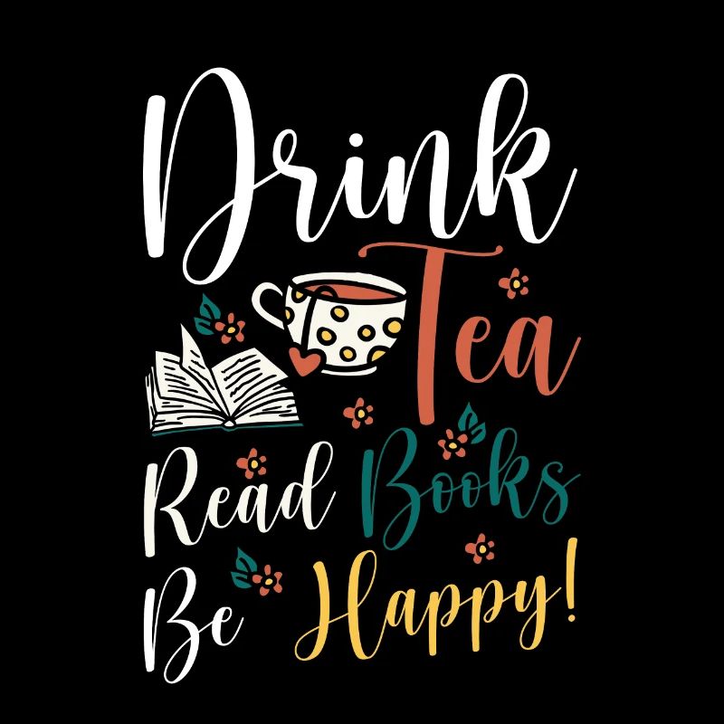 Tee Trinken Bücher Lesen Glücklich Sein