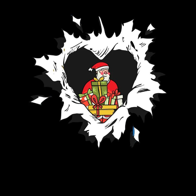 Doux Père Noël dans le trou dans le déchiré