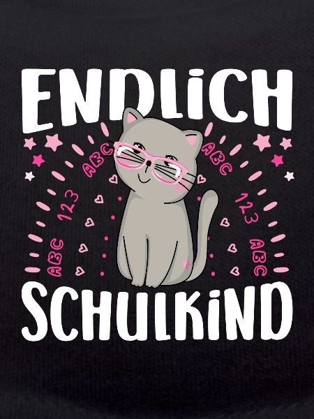 Einschulung Mädchen Katze Endlich Schulkind