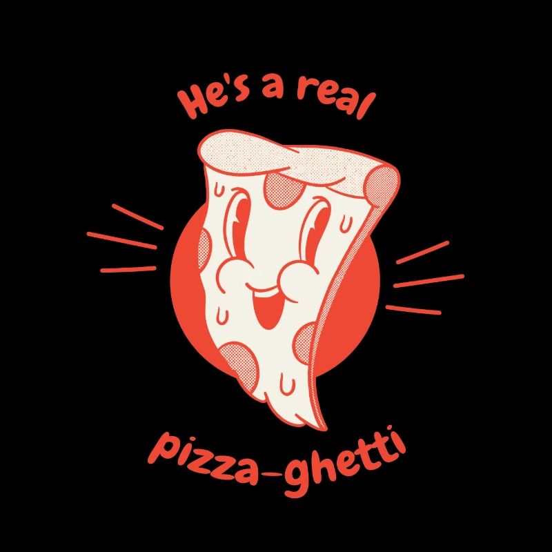 He's A Real Pizza-Ghetti Retro Funny Pizza Lover