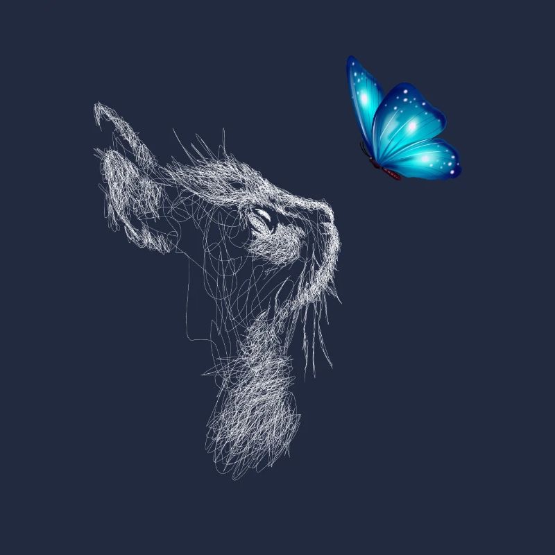 Cat Line Art With Butterfly Cat Drawing Cat