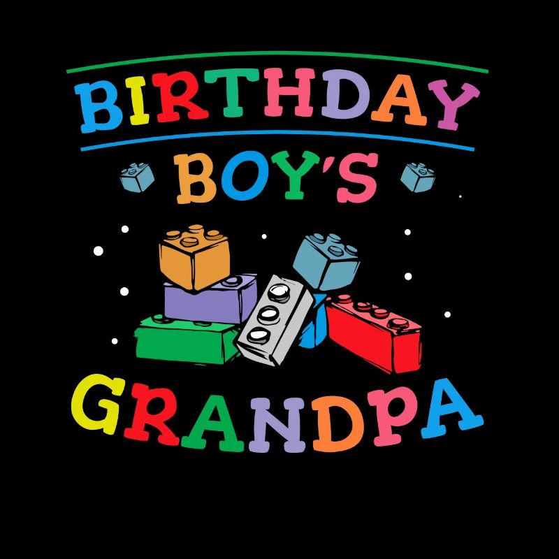 Blocs de construction de grand-père garçon d’anniversaire