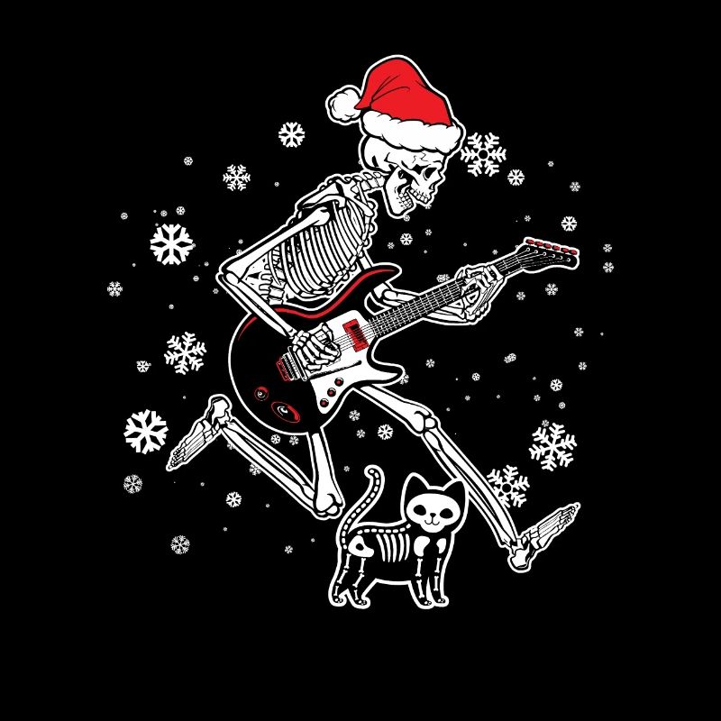 Chat de guitare squelette
