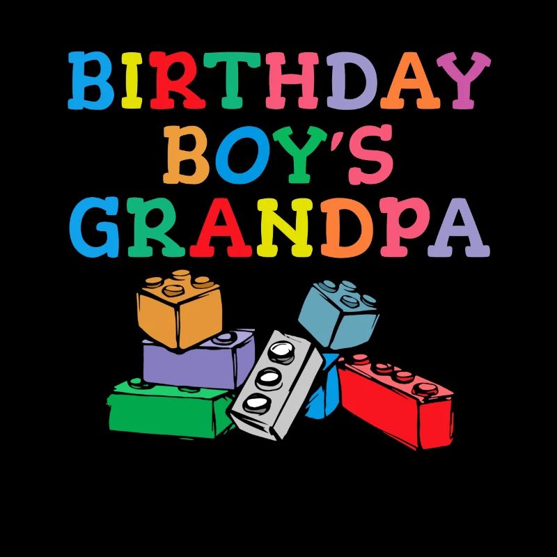 Blocs de construction de grand-père garçon d’anniversaire