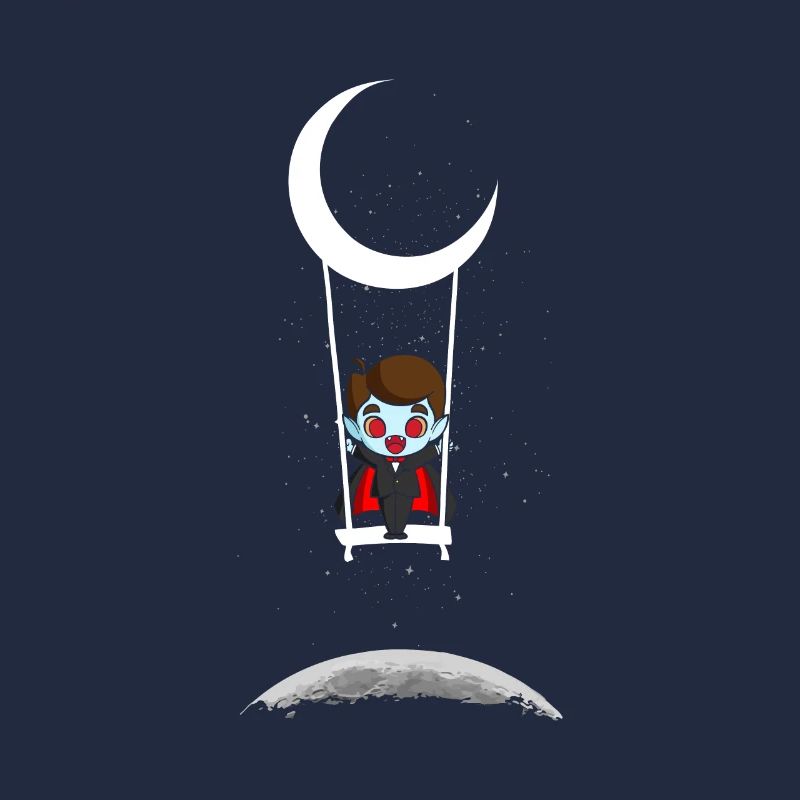 Dracula On Moon Swing Creepy Halloween