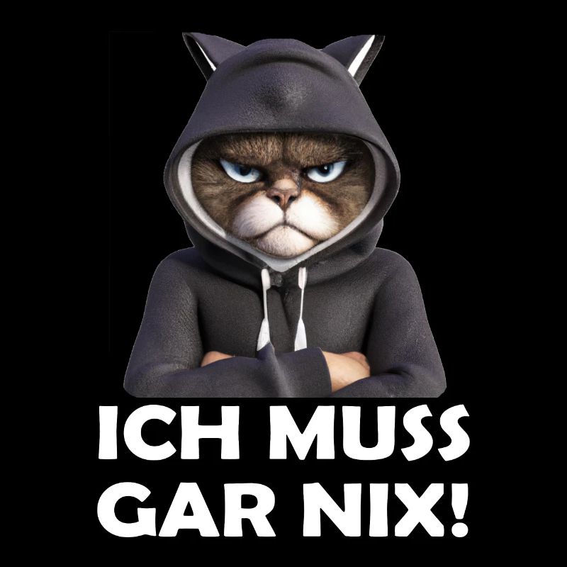 Lustige Schlecht gelaunte Katze mit Spruch