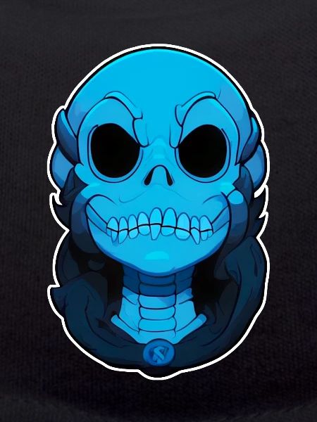 Blue monster skull