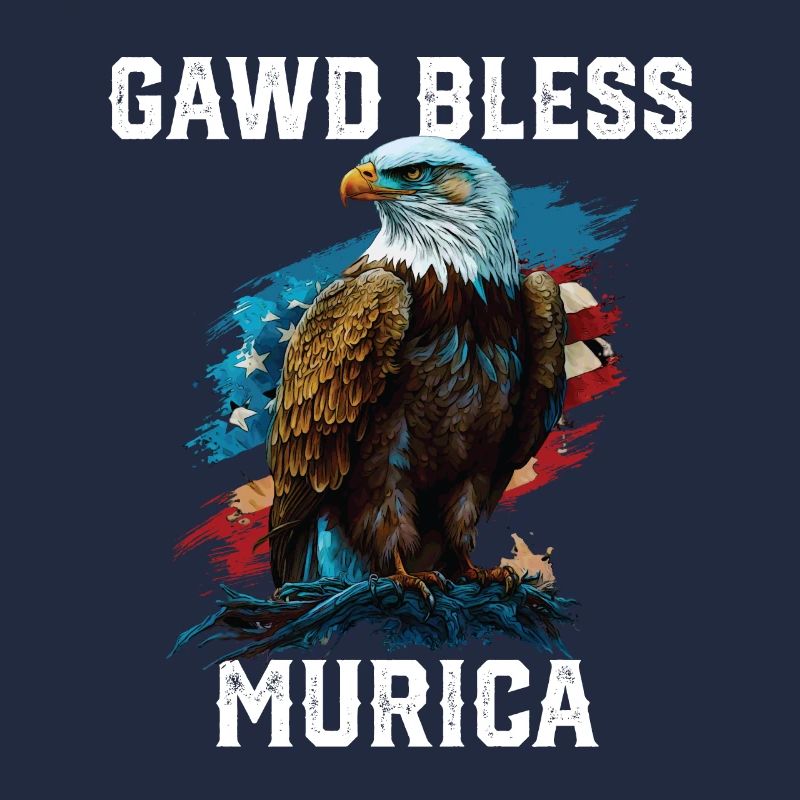 Gawd Bless Murica American Bald Eagle Funny