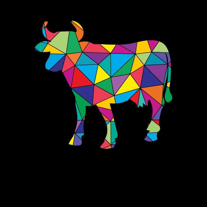 Vache à faible poly géométrie Polygone Vache