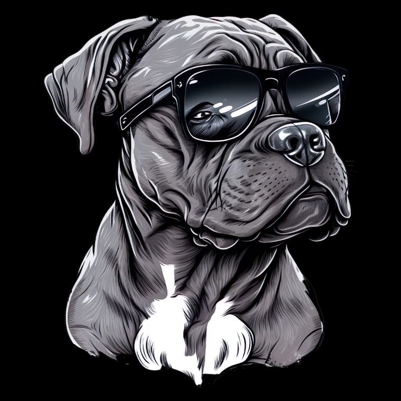 Cane Corso Italino mit Sonnenbrille