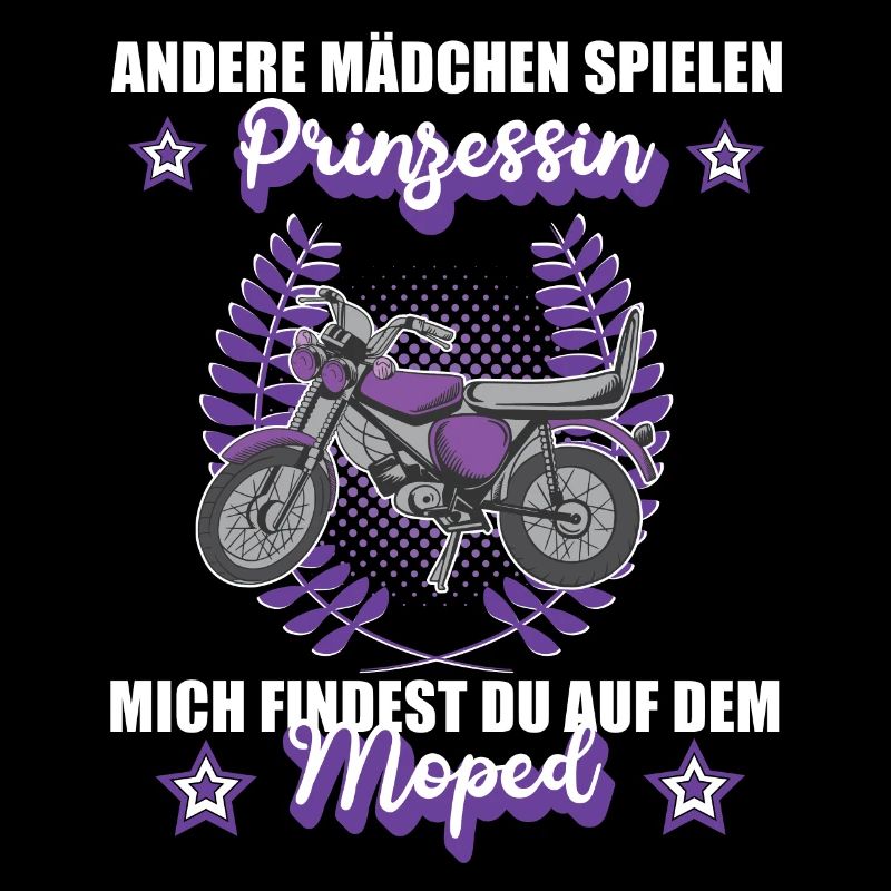 Moped Mopedfahrerin Mofa Retro Zweitakt Kleidung