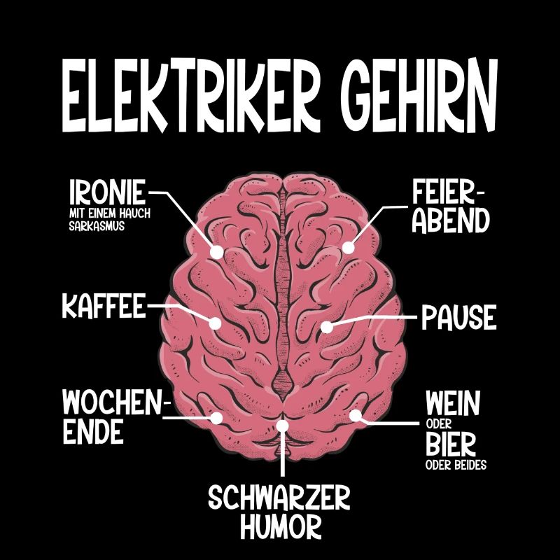 Elektriker Gehirn Spruch - Elektriker Geschenkidee