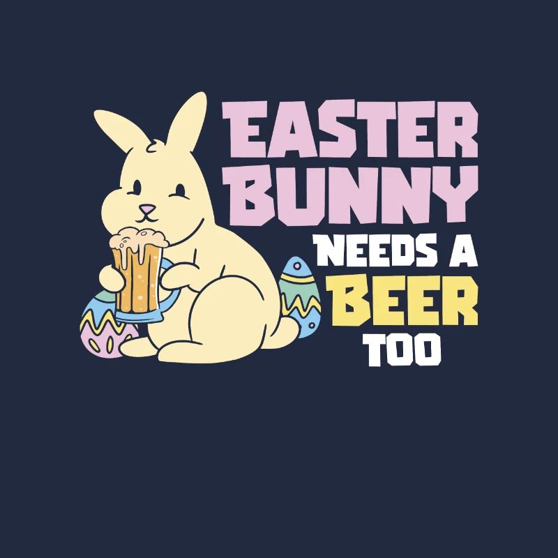 Easter Bunnies Beer Drinking Holiday Rabbit
