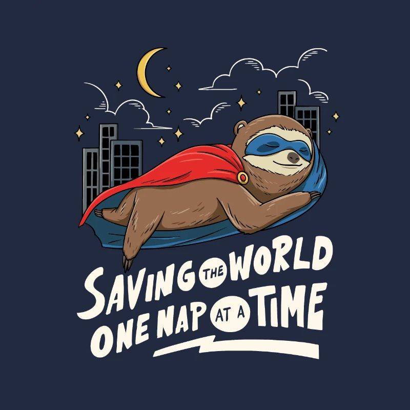 Sloth Superhero Design for Sleeping