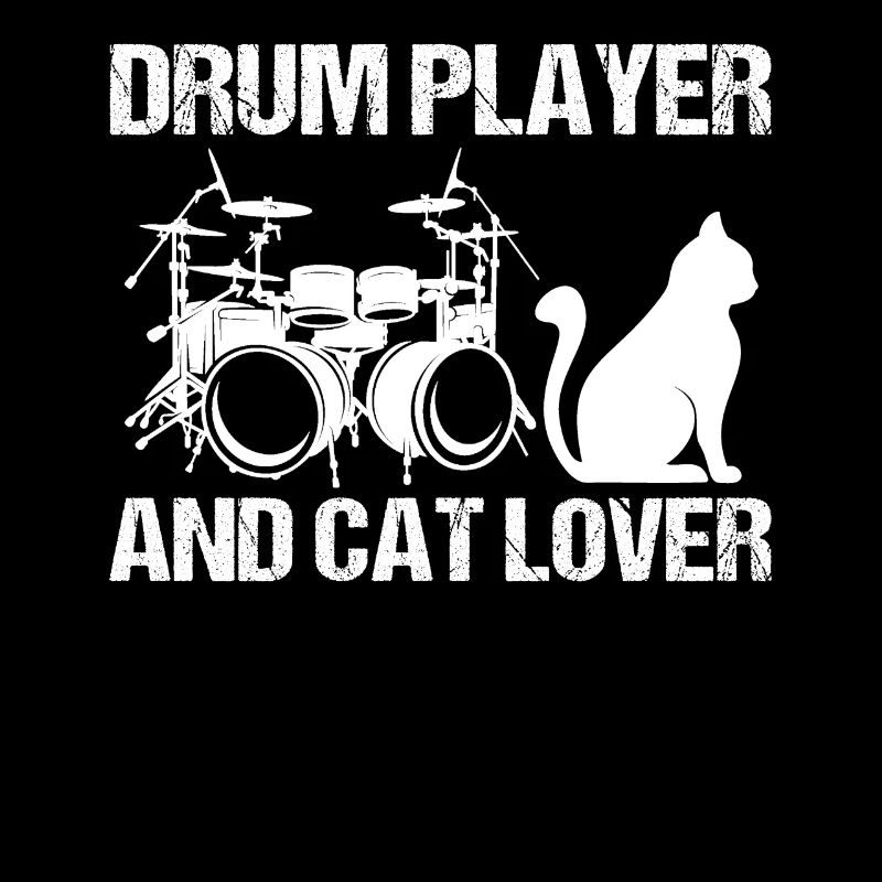 Drum Player And Cat Lover Drumming Musician Drums