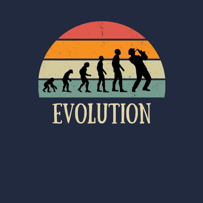 Evolution vintage saxophone man humor gift