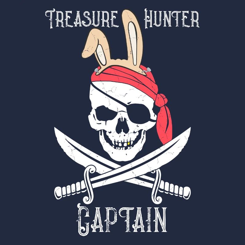 Jolly Roger Pirate Easter Bunny Treasure Hunter